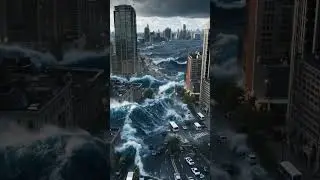 🌊 City Completely Flooded After Tsunami | Apocalypse in 4K #aishort #waves