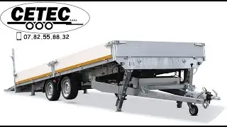 CETEC France - Eduard  Remorque Basculante Electrique Triple r&eacute;hausse & Pont AR