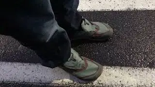 Wearing Loose Floppy Altra Lone Peak 5 Trail Running Shoes Without Laces At The Grocery Store
