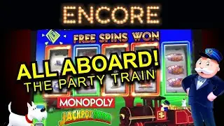 ALL ABOARD! Riding the Party Train to Monopoly Jackpot Station - Re-triggers! Encore Edit