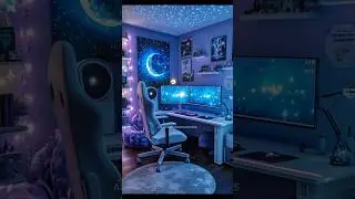 Luxury Gaming Bedroom Makeover | Galaxy Setup 🌌 #GalaxyGamingRoom#GamingRoomSetup#shorts