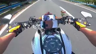 First person perspective, taking you on the highway CFMOTO CF250NK