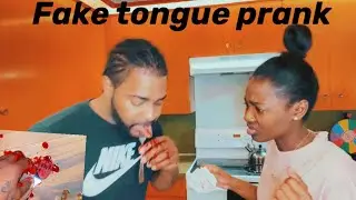 Fake tongue prank on my girlfriend 🤣😅 (she freak out) must watch