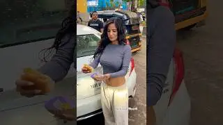 Beautiful #poonampandey Enjoying Vada Paav in the City 😊 #ytshorts #trendingshorts #shorts