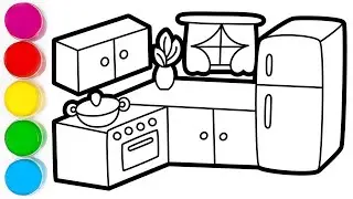 Kitchen Drawing & Coloring | Draw a Picture and Painting Hacks for Beginners