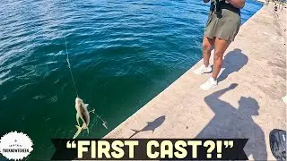 Dock Talks: SHE CAUGHT A JACK FIRST CAST! 😱🎣 Boats FLYING Through Boynton Inlet!