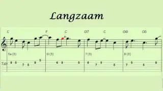 Dag Sint om zelf op gitaar Tab en noten in 5 e positie te spelen . arr leo leffef