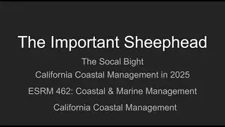 California's Sheephead Fishery