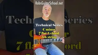 Jazz Chords - C minor 7 flat 5 chord - 5th string. #guitar, #tutorial, #jazzchords .