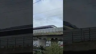 Eurostar Class 373 shoots past Ashford International with a service to Brussels. #class373