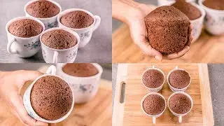 CHOCOLATE TEA CUP CAKE I EGGLESS & WITHOUT OVEN I CHOCOLATE SPONGE CAKE IN TEA CUP