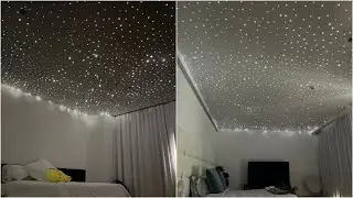 Barrisol stretch ceiling with fiber optic stars #Shorts