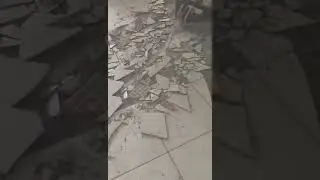 Old ceramic tile removal with power scraper #satisfying #asmr #2024 #shortvideo #powertools #machine