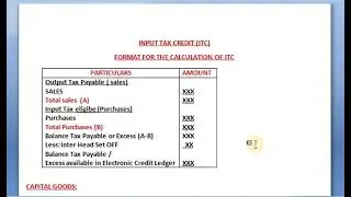 GST, VOL-4:3,Unit - 4-Assessment and Returns, problem no:5&6,ITC - theory