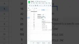 How to Use QUARTILE  function in Google Sheet