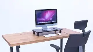 Putorsen Wood Monitor Stand TV PC Laptop Computer Screen Riser Built-in Wireless Charger(WCDS-001)