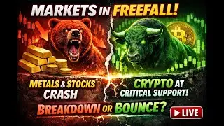 Markets CRASHING? 🚨 Metals Dump, Stocks Hit & Crypto Testing Support | TA LIVE