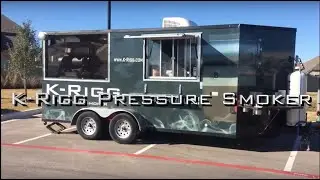 K-Rigg Pressure Smoker Food Trailer...  Fast BBQ on Wheels!