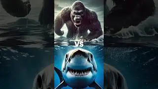 King Kong vs hippo, piranha, leopard, polar bear, Godzilla, shark