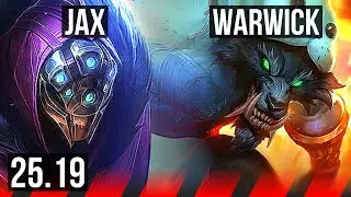 JAX vs WARWICK (TOP) | 9 solo kills, 11/1/2, Legendary | KR Challenger | 25.19