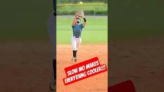 🎬🥎 Slow Motion Double Take on This Pop-Up Catch! #softball