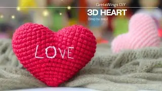 How to Crochet a SUPER EASY Heart | Step by Step | Valentine's Day Special | @gretawingsdiy