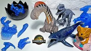 HATCHING New Jurassic World Mini Toys! Titanosaurus, Indominus Rex, Mosasaurus, T-Rex, Aquilops