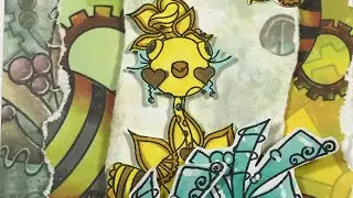 Creating a long thin card using steampunk stories by JMC Designs