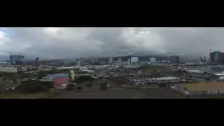 Flying around Kakaako Waterfront Park