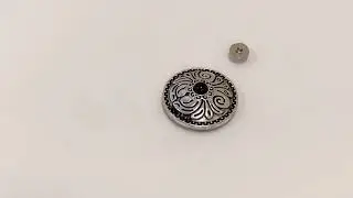 Кончо J-54/2 чёрный 25мм OSI (Цвет: серебро состаренное)