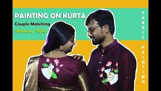 Hand Painted Silk Kurta/ Couple Matching Dress / Pichwai Art On Fabric/ DIY Festival Couple Matching