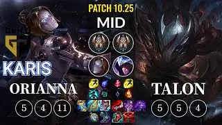 GEN Karis Orianna vs Talon Mid - KR Patch 10.25