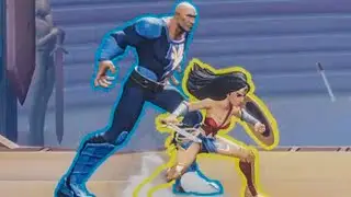 The Man in Black (Black Adam) and Wonder Woman Unique Interactions - MultiVersus HD