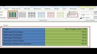How to colour table in Microsoft Word document