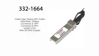 332-1664  | Dell Compatible Passive SFP+ to SFP+ Cable, 0.5m
