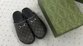 GUCCI MEN'S HORSEBIT MULE Black Original GG Unboxing