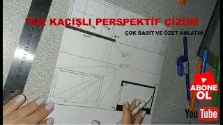 TEK KAÇIŞLI PERSPEKTİF TEKNİK ÇİZİMİ(ÇOK BASİT ÖZET ANLATIM) #architecture #çizim #architect #keşfet