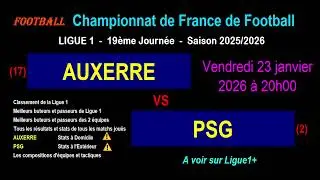 AUXERRE - PARIS-SG : 19&egrave;me journ&eacute;e de Ligue 1 - Stats, infos, pronos - Football saison 2025-2026