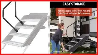 Lippert Solid Step Entry Assist Handrail for 5th Wheel RVs, Travel Trailers and Motorhomes