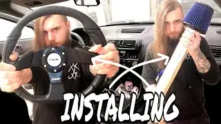 New STEERING WHEEL And COLD AIR INTAKE Install on HONDA CIVIC- SB Racers 2022