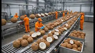 Inside a Modern Coconut Factory &ndash; From Hard Shell to Creamy Coconut Milk (Full Process)