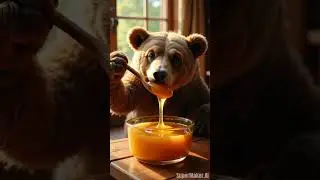Licking golden Honey from a Spoon 🍯  #asmrfood #goldenfood #goldenfruit #satisfying