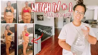 drinking a gallon of water for two weeks | Weigh in #1 | Weight Loss Journey 2020 | Losing 90 lbs