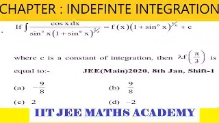 indefinite integration jee main 2020 8 january shift 1 BY RS SIR
