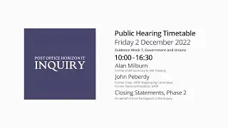 Closing Statements, Phase 2 - Day 27 PM (02 Dec 2022) - Post Office Horizon IT Inquiry