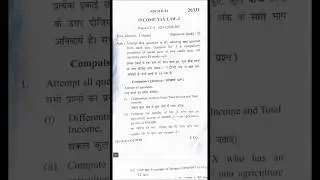 Income tax B.Com 3 Sem 🔥 2024 kuk University previous year question paper 👍