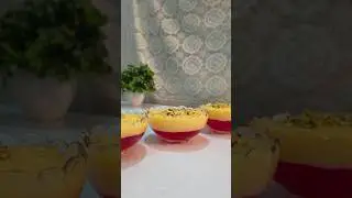 Easy custard jelly pudding/ fruit custard and jelly/ jelly custard trifle at home #shorts #food #fyp