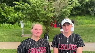 Lauren Smith and Amelia Long after JF beat Amherst County 3-2 to advance to the Region 4D title game