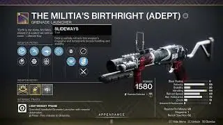 The Militia's Birthright (Adept) PvE God Roll