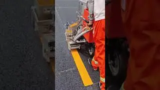 Automatic Road Line Marking Machine in Action - Good tools and machinery make work easy